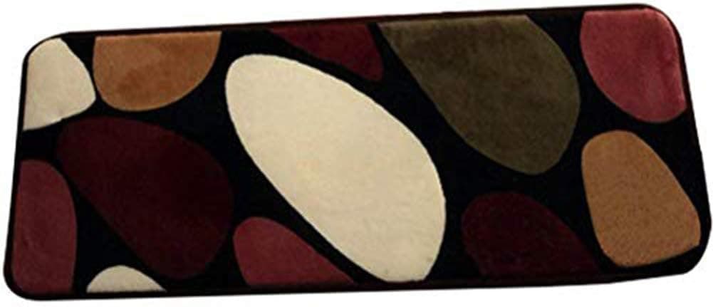 TINTON LIFE Rectangle Stair Rugs Pads Stepping Pads Stair Mats Non-Slip Carpet for Home Hotel Hall-Set of 13 (Colorful Pebbles, 15.75"*7.87")