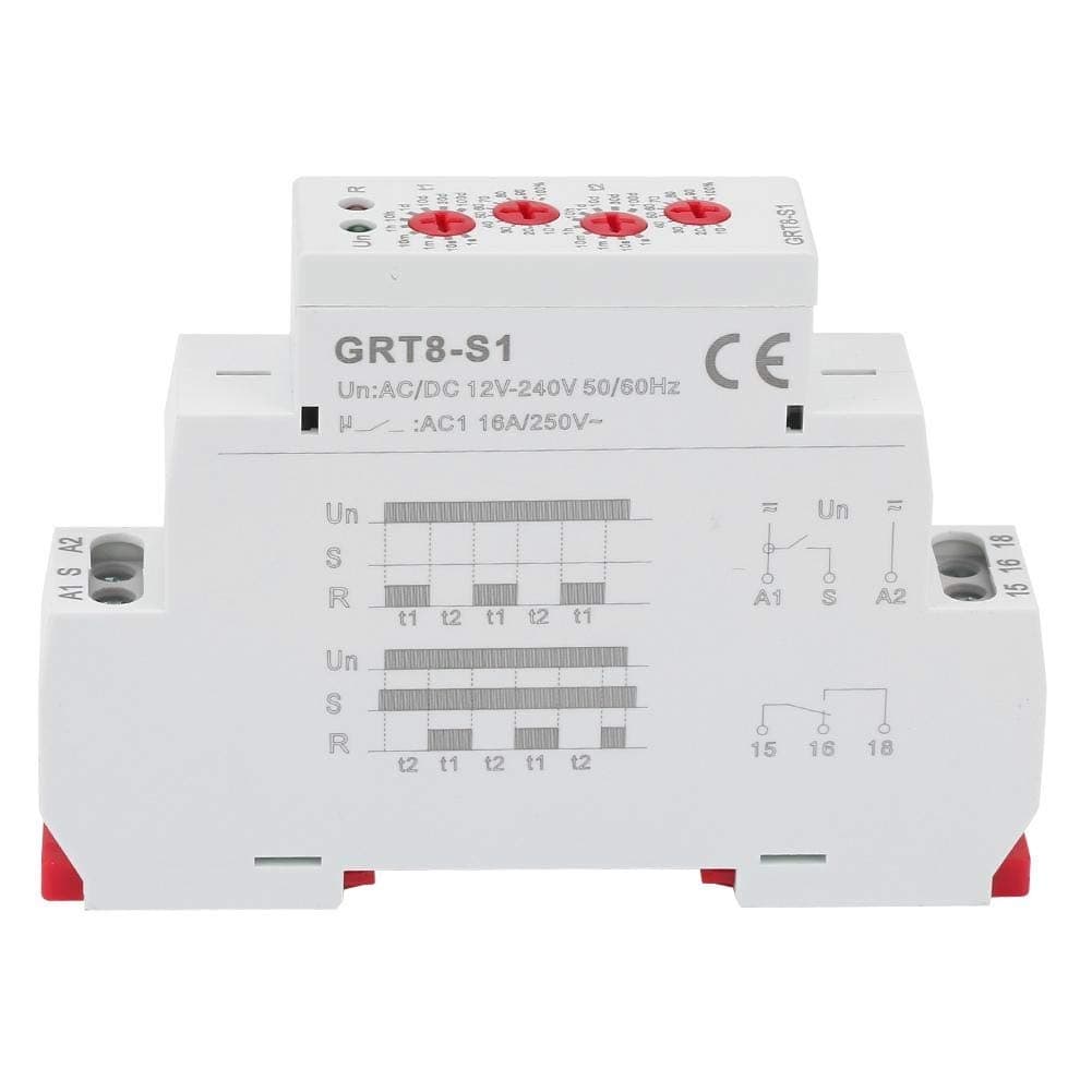 Bracon 1PCS GRT8-M 16A Multifunction Time Relay with 10 Function Choices AC220V OR AC/DC12V-240V Relay(GRT8-M1,AC/DC12V-240V)