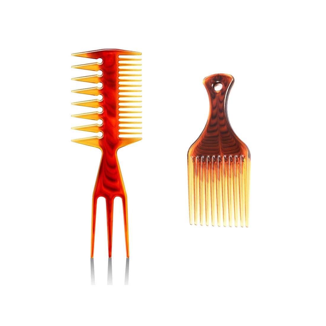 2 Pcs Hair Combs, Mens Styling Hair Comb, Amber Hair comb Wide Tooth, Double Side combs, Hair Comb Styling Set Professional Accessories Brush for Men/Women/Boys/Girls