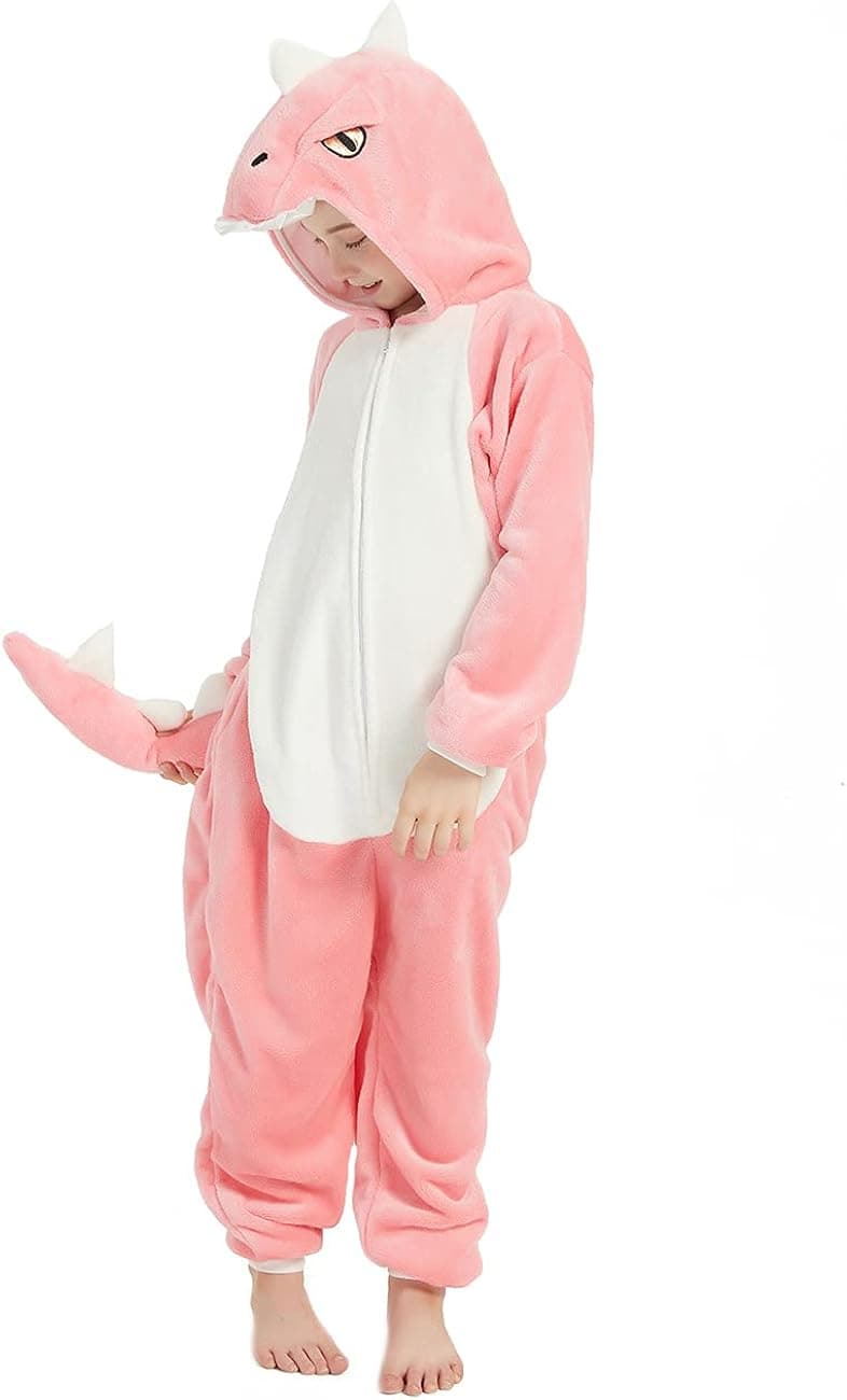 CALANTA Kids Dinosaur Onesie T-Rex Dragon Animal Costume Girls Pajamas Boys One Piece Cosplay Halloween Christmas