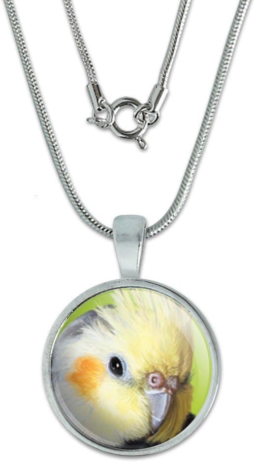 Cockatiel - Bird Pet Pendant with Sterling Silver Plated Chain