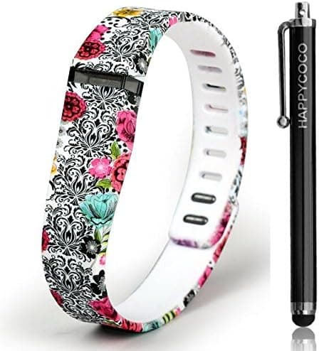 HAPPYCOCO New 2015 Flowers Rosees Taoo Style Replacement Band with Clasp for Fitbit Flex , Band only no tracker included