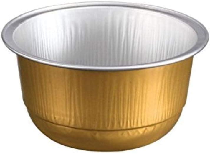 KEISEN 3 2/5" 150ml 100/PK 6oz Disposable Aluminum Foil Cups for Muffin Cupcake Baking Bake Utility Ramekin Cup (gold)