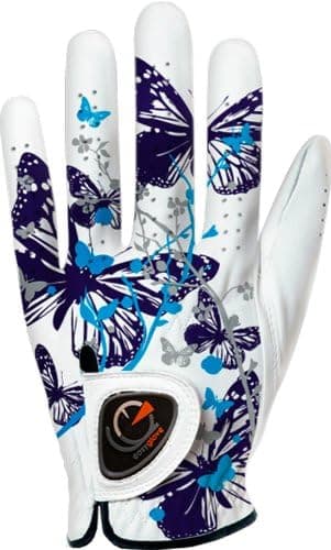 easyglove Spring_Butterfly-Blue-W Women's Golf Glove (White)