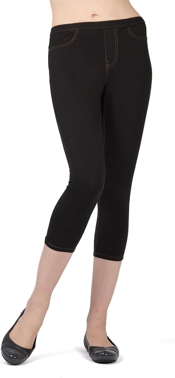 MeMoi Priga Denim Cotton Capri Jean Leggings