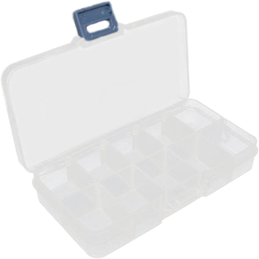 Warm Girl Clear White Adjustable False Nail Art Tips Jewelry Bead Organizer Storage Box Case