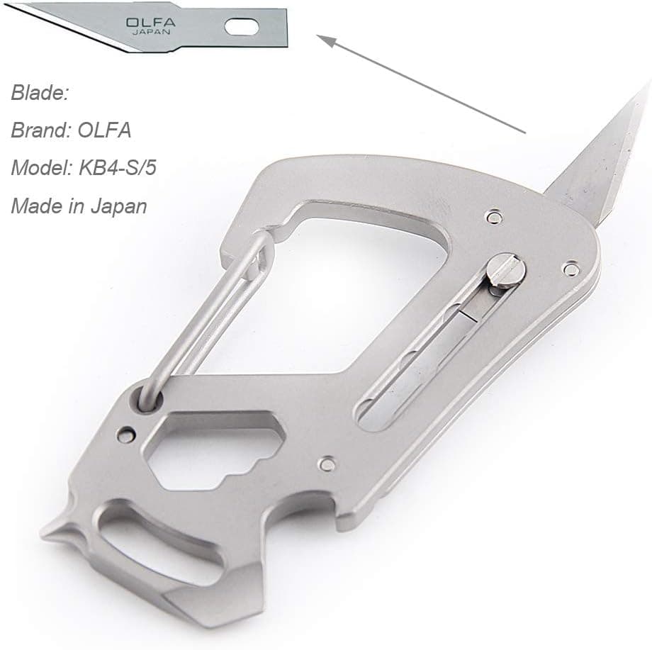 Tacray GK1602 Titanium EDC Keychain - 12 Tools in 1 - Bottle Opener, Wrench, Screw Driver, Key Clip, etc. - Universal Everyday Carry Pocket and Backpack Tool
