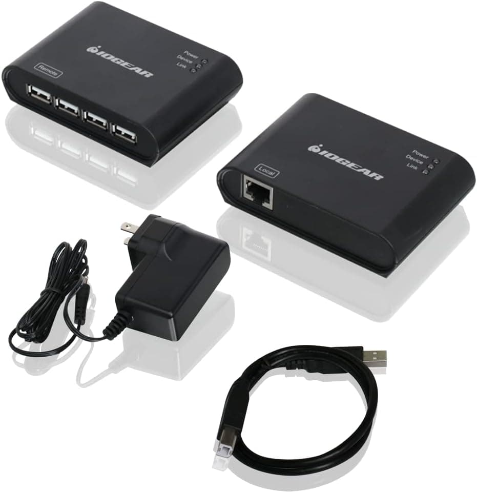 USB 2.0 4 Port USB Extender - Up To 165Ft - Cat5, Cat5e or Cat6 Ethernet - High Speed (480Mbps) - Plug-n-Play - TAA compliant - Windows - MacOS - GUCE64