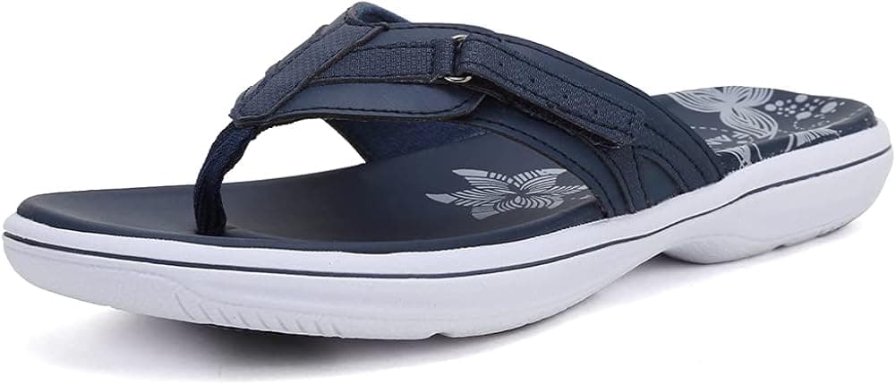 FANTURE Women Sandal for Comfortable Walk Thong Style Casual Flip Flops U419SLT002-N-Navy Blue-41