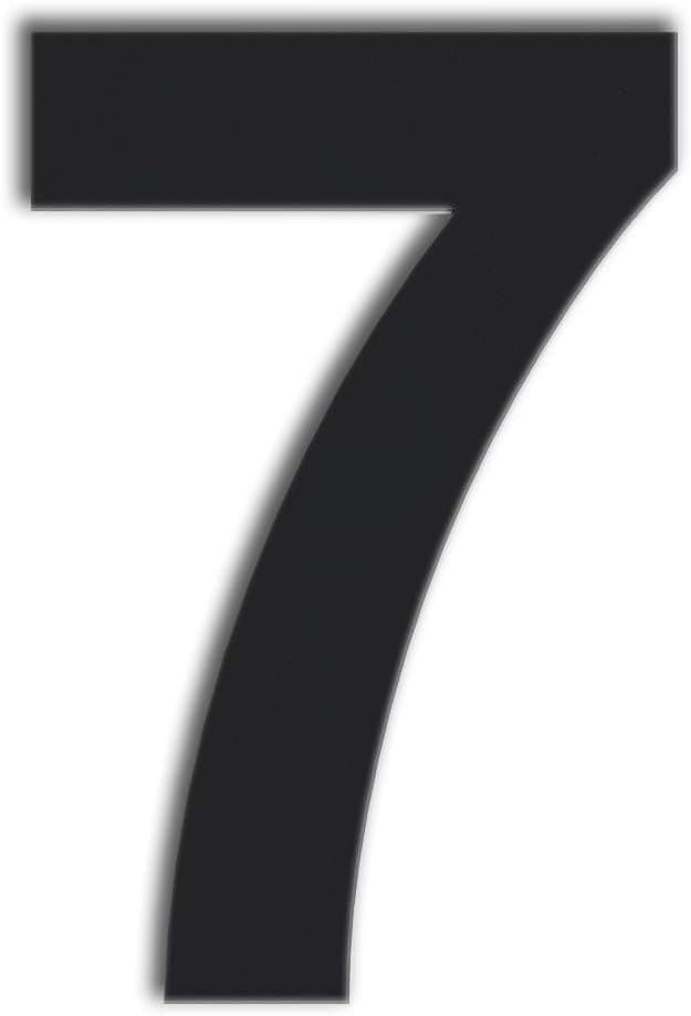 QT Modern House Number - LARGE 8 Inch BLACK - Stainless Steel (Number 7 Seven), Floating Appearance, Easy to install and made of solid 304