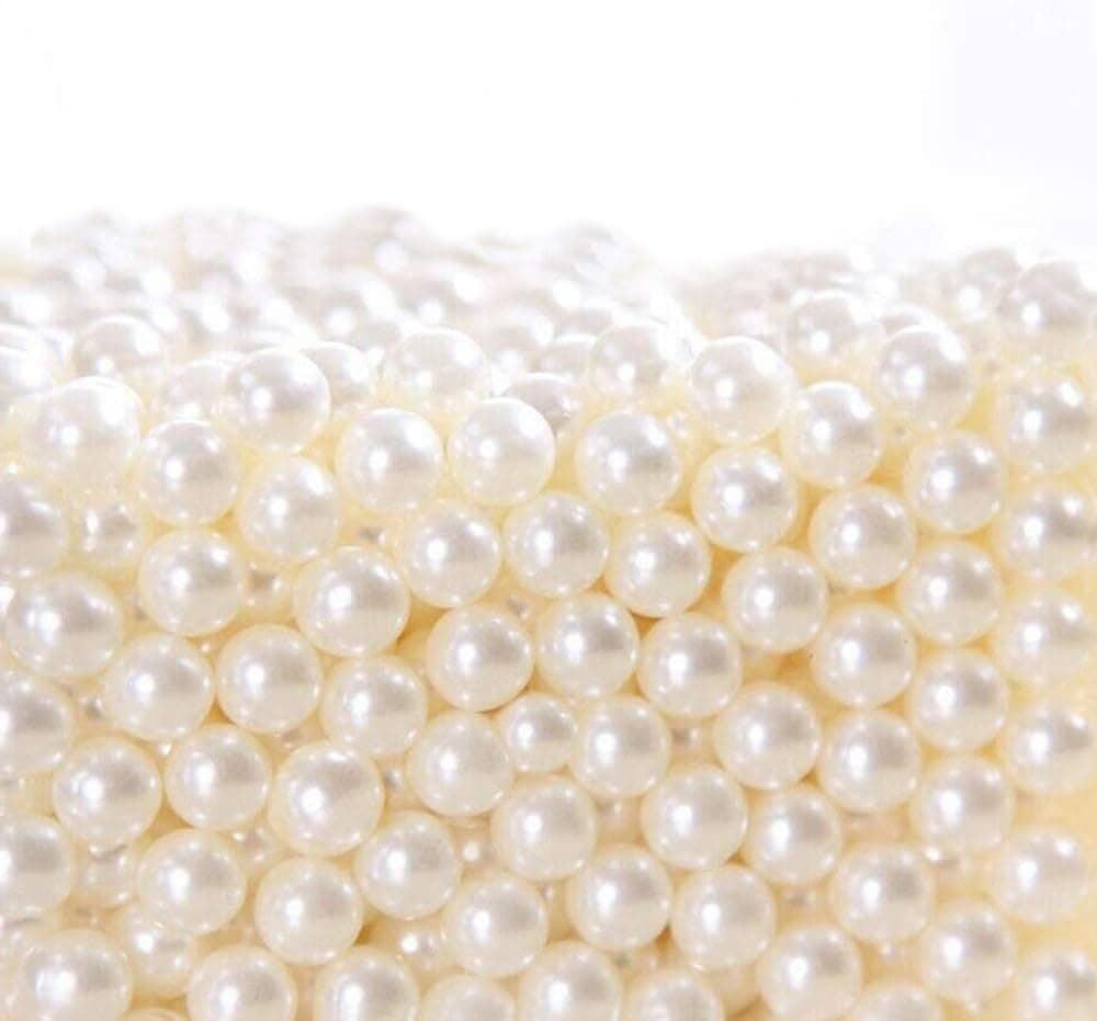 Makeup Beads for Brushes, Art Faux Pearls, HBlife 1100-Piece Round Pearl Beads to Hold Makeup Brush, Lipstick, Mascara, Eyeliner, 8mm (Beige)