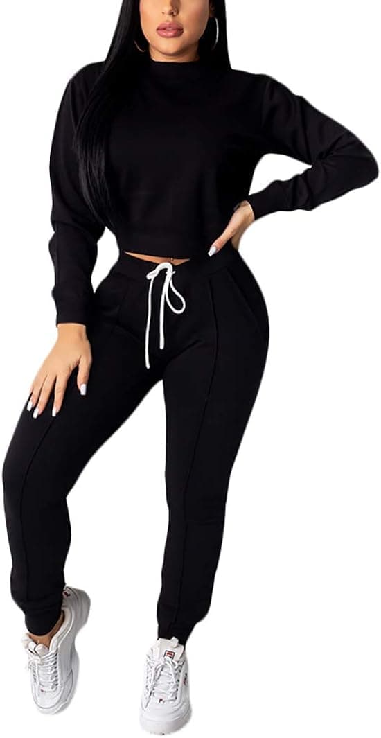 acelyn Women’s 2 Piece Outfits - Stripe Patchwork Sweatsuits Long Sleeve Pullover Sweatshirt Skinny Long Pants Tracksuit Set