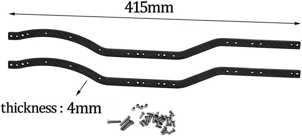 2Pcs Carbon Fiber Chassis Frame Rails for 1/10 Axial SCX10 RC Rock Crawler Car