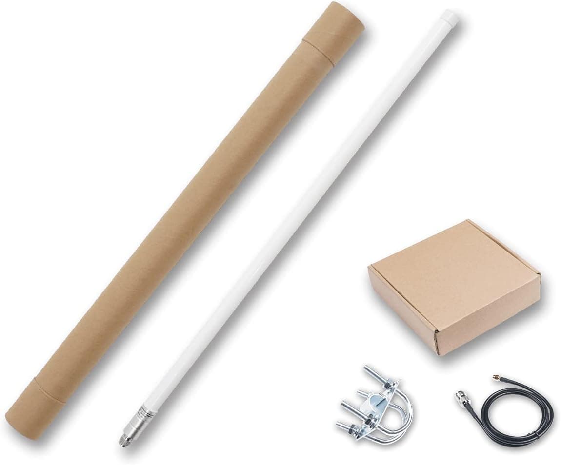 7dBi LoRa Gateway Antenna 900-930MHz Omni-Directional Pole/Wall Mount Fiberglass LoRaWan Antenna for Helium Hotspot HNT Miner + 3.3ft N-Female to SMA-Male Extension Cable(7dBi LoRa Fiberglass Antenna)