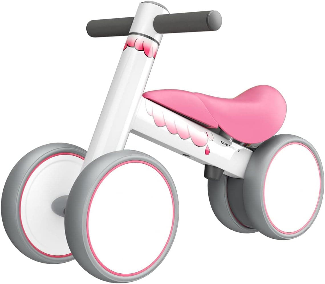FAYDUDU Baby Balance Bike 1 Year Old Boy Girl 12-36 Months Toddler Bike Toys Infant Bike No Pedal 4 Wheels First Bike Kids Balance Bike for 2 3 Year Old Toddler Walker Birthday Gift