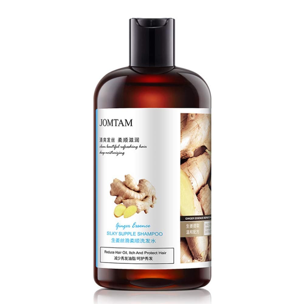 JOMTAM Silky Supple Shampoo Hair Oil Ginger Essence Natural Extract Smooth Mild Formula Itch Protect Moisturizes Nourishes Clears 400ml 13.5fl.oz