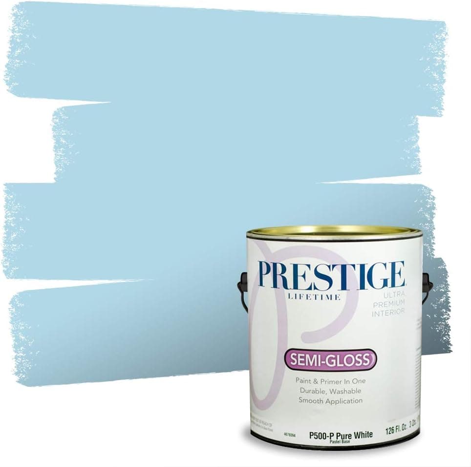 PRESTIGE Paints Interior Paint and Primer In One, 1-Gallon, Semi-Gloss, Comparable Match of Sherwin Williams* Blue Refrain*