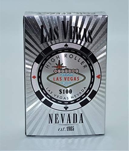 Las Vegas Silver High Roller Plastic Playing Card Deck