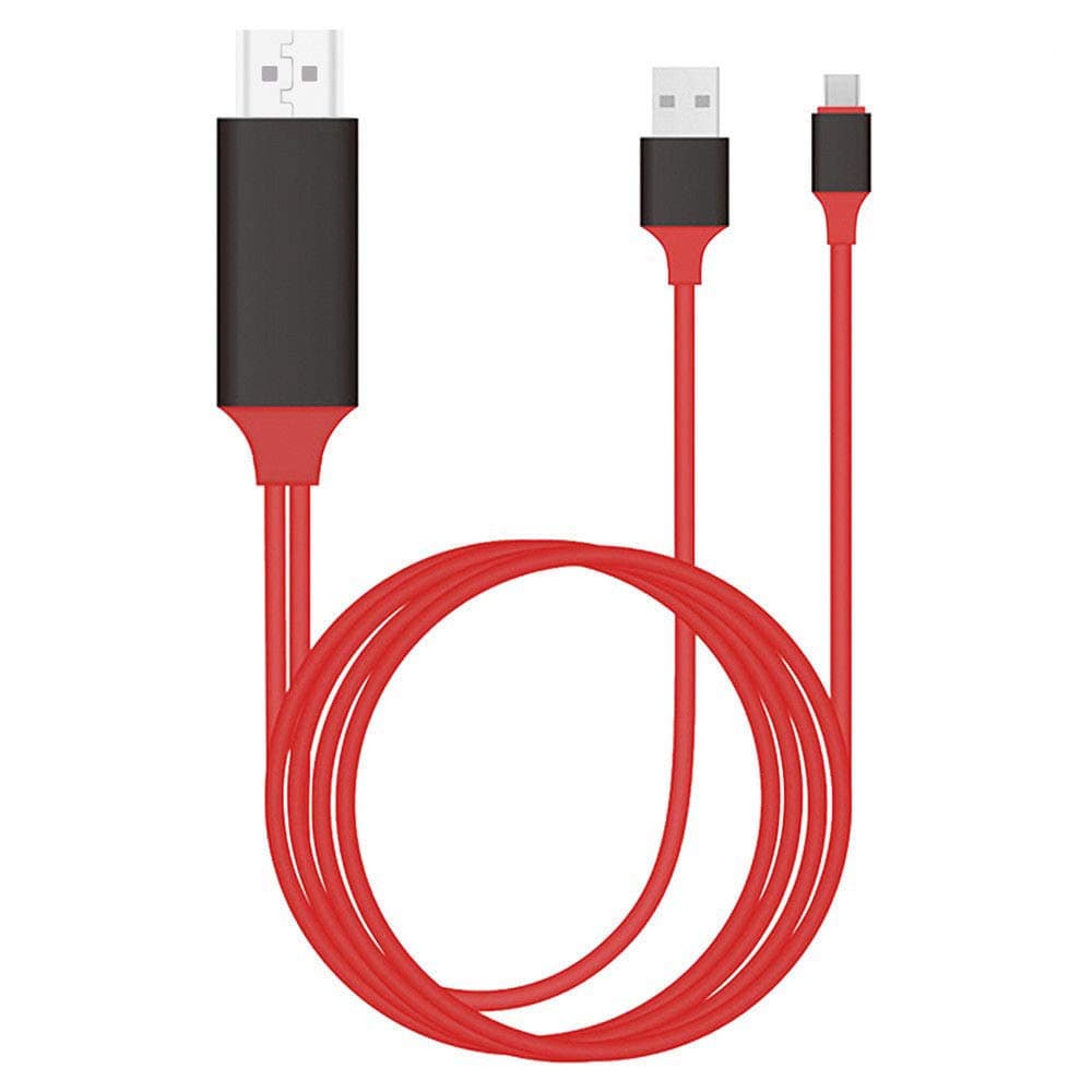 Hdmi Cable for Android Phone to TV, YCGSHOP Type-C to HDMI Converter Cable 6.6 Feet 1080P HDTV Adapter for Samsung Galaxy(Red)- Not Applicable to Micro USB