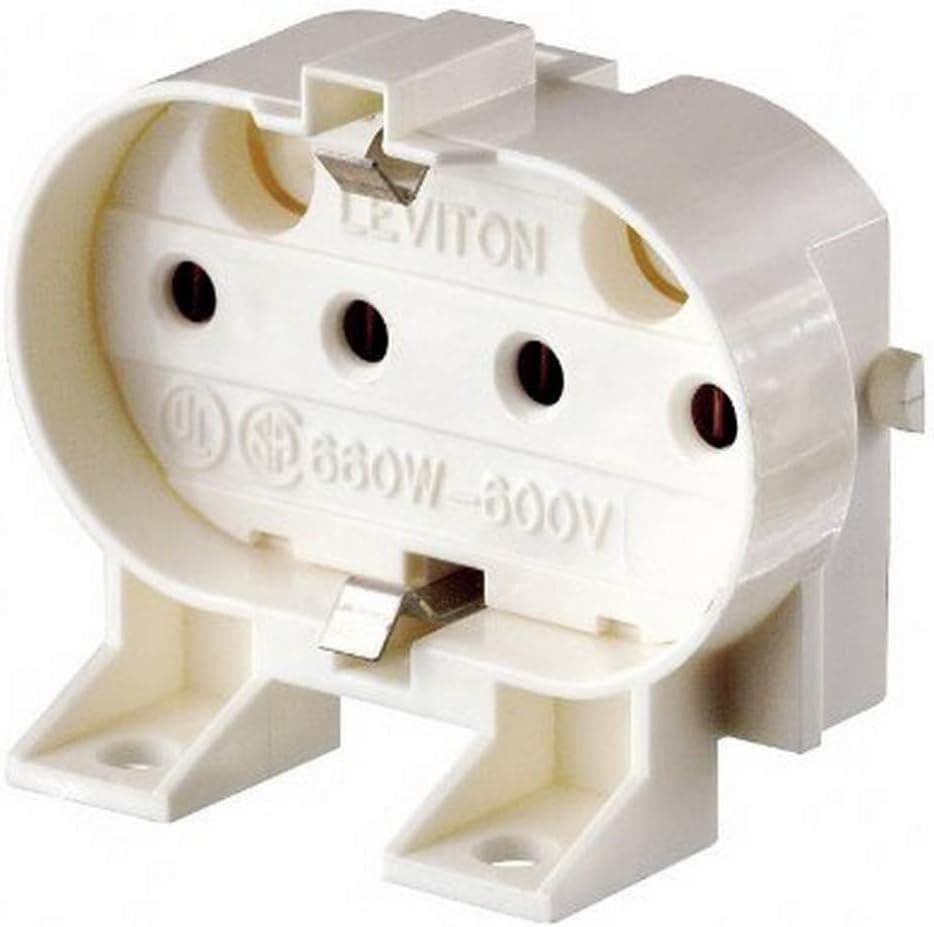 Leviton 13455 2G11 Base, 4-Pin, Twin Tube Fluorescent Lampholder, White