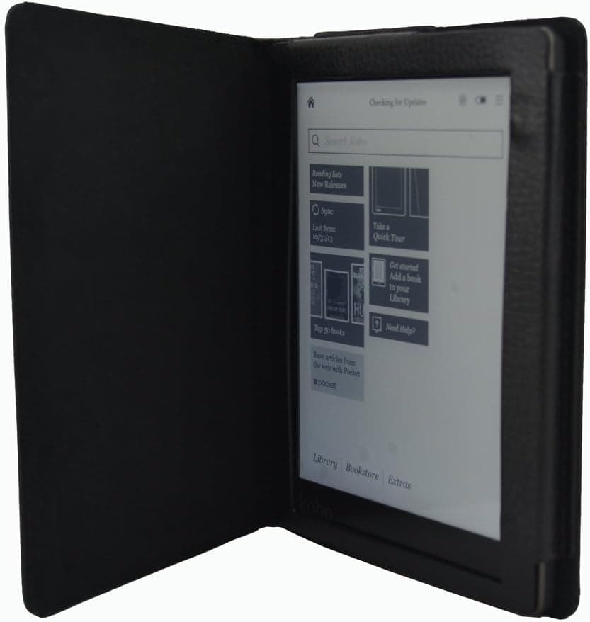 KOBO AURA Case, Coodio KOBO AURA Sleep Cover Smart Leather Case [Auto Sleep Wake Up] [Standby] [Premium Folio Cover] [Magnetic] [Book Style] for KOBO AURA 6" (NOT fit KOBO AURA HD or KOBO Glo or KOBO Touch or KOBO Mini) - Black