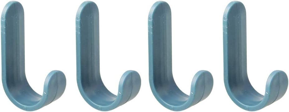 KOBSAINF Wall Hooks Sky Blue Color 4-Pack Adhesive Hooks Plastic Hooks are Practical and Leave No Traces Sticky Hooks or Entryway Door Bedroom Bathroom Kitchen Office