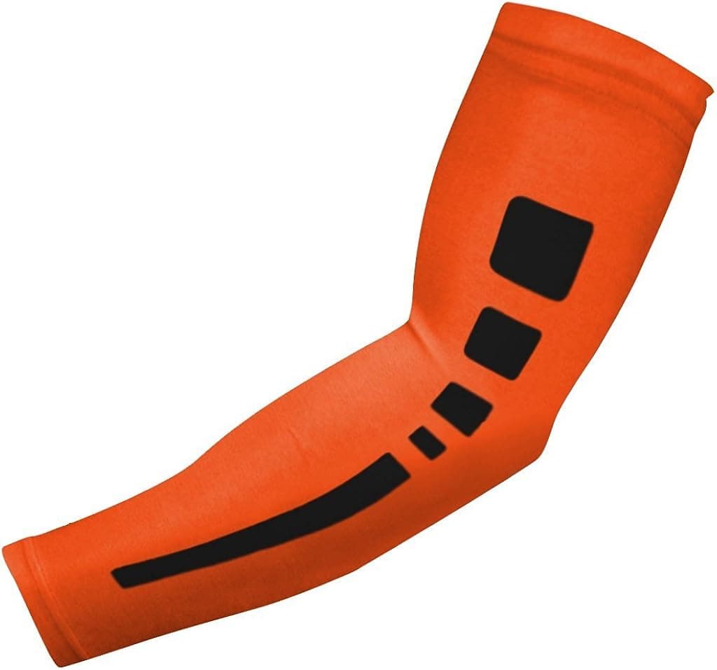 Nexxgen Sports Apparel Moisture Wicking Compression Arm Sleeve (Single) - Men, Women & Youth - 40 Colors - Digital Camo & Elite (X-Large, Elite Orange/Black)