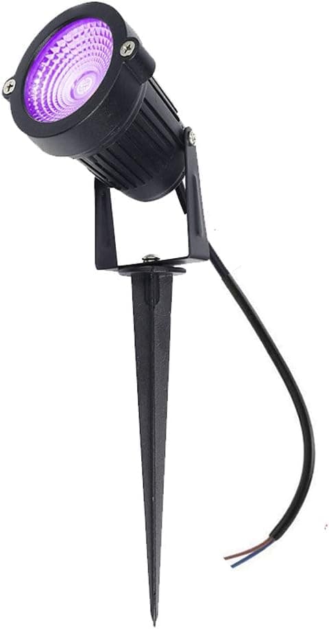 LAVAED 12V 5W COB UV Outdoor Led Landscape Spotlight Waterproof IP65 Spotlights Pathway Lights with Spiked Stand for Garden Tree Path Decorations (1 Pack)
