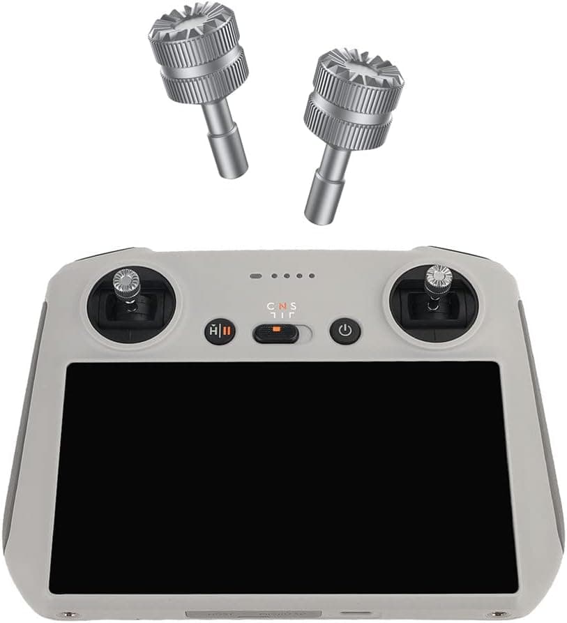 Mini 3 Pro Aluminum Alloy Control Sticks Thumb Rocker Joysticks for DJI RC/DJI Mini 3 Pro Controller Accessories (Silver)