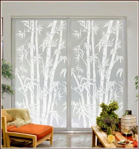 Wallpaper for Windows Big Bamboo Etched Glass Privacy Window Film 24 in x 78 Right