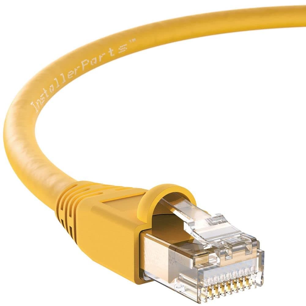 InstallerParts Ethernet Cable CAT6A Cable UTP Booted 10 FT - Yellow - Professional Series - 10Gigabit/Sec Network/High Speed Internet Cable, 550MHZ