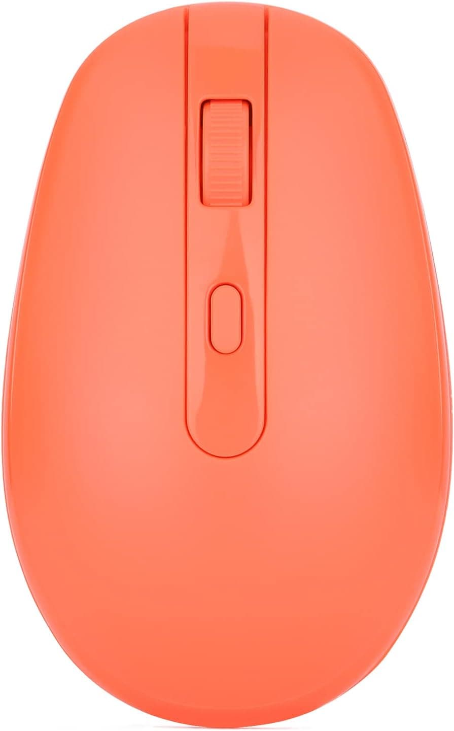 Rii Wireless Mouse RM700 2.4G Silent Mouse with 3200 DPI,Computer Mouse with USB Nano Receiver for Laptop,PC,Mac,Chromebook,Windows and School Work(Orange)