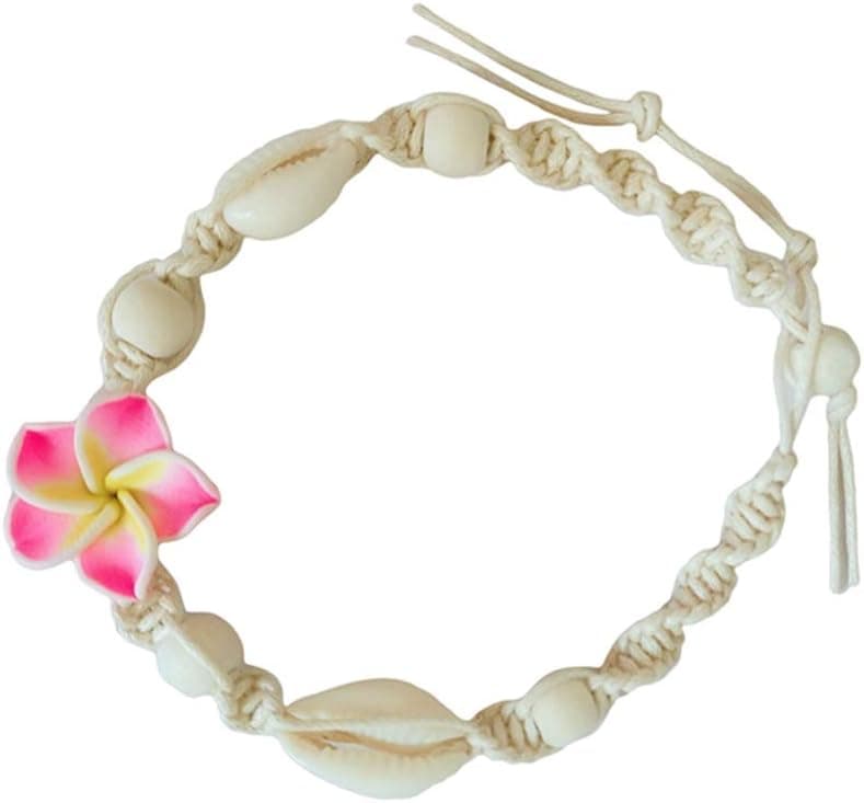 YESMAEA Flower Shell Bracelet Boho Anklet Foot Jewelry Sandal Foot Chain Bracelet Jewelry,red