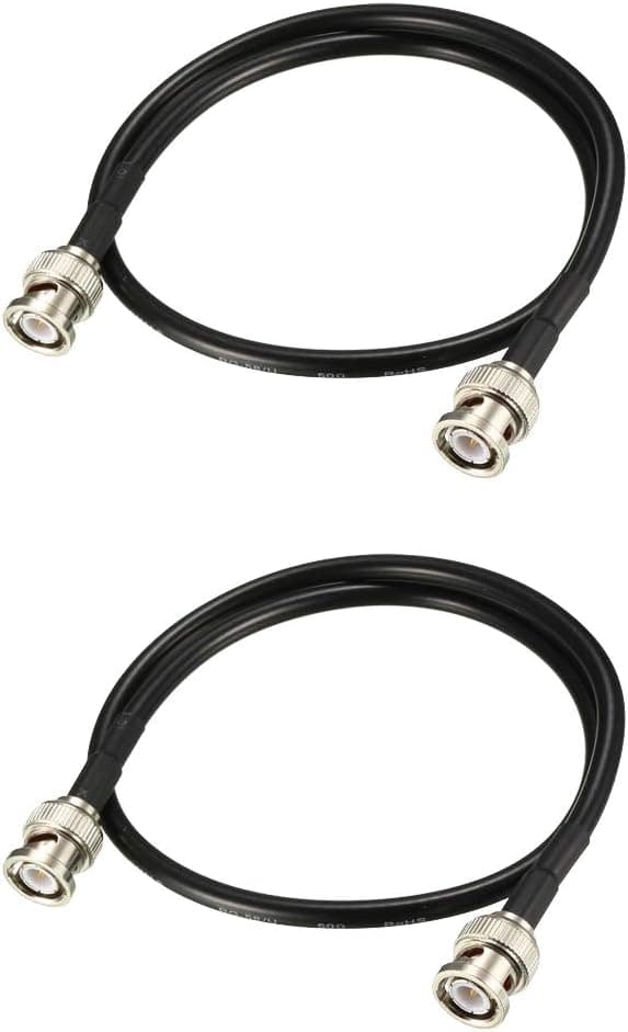 uxcell RG58 Coaxial Cable with BNC Male to BNC Male Connectors 50 Ohm 20 Inch 2pcs