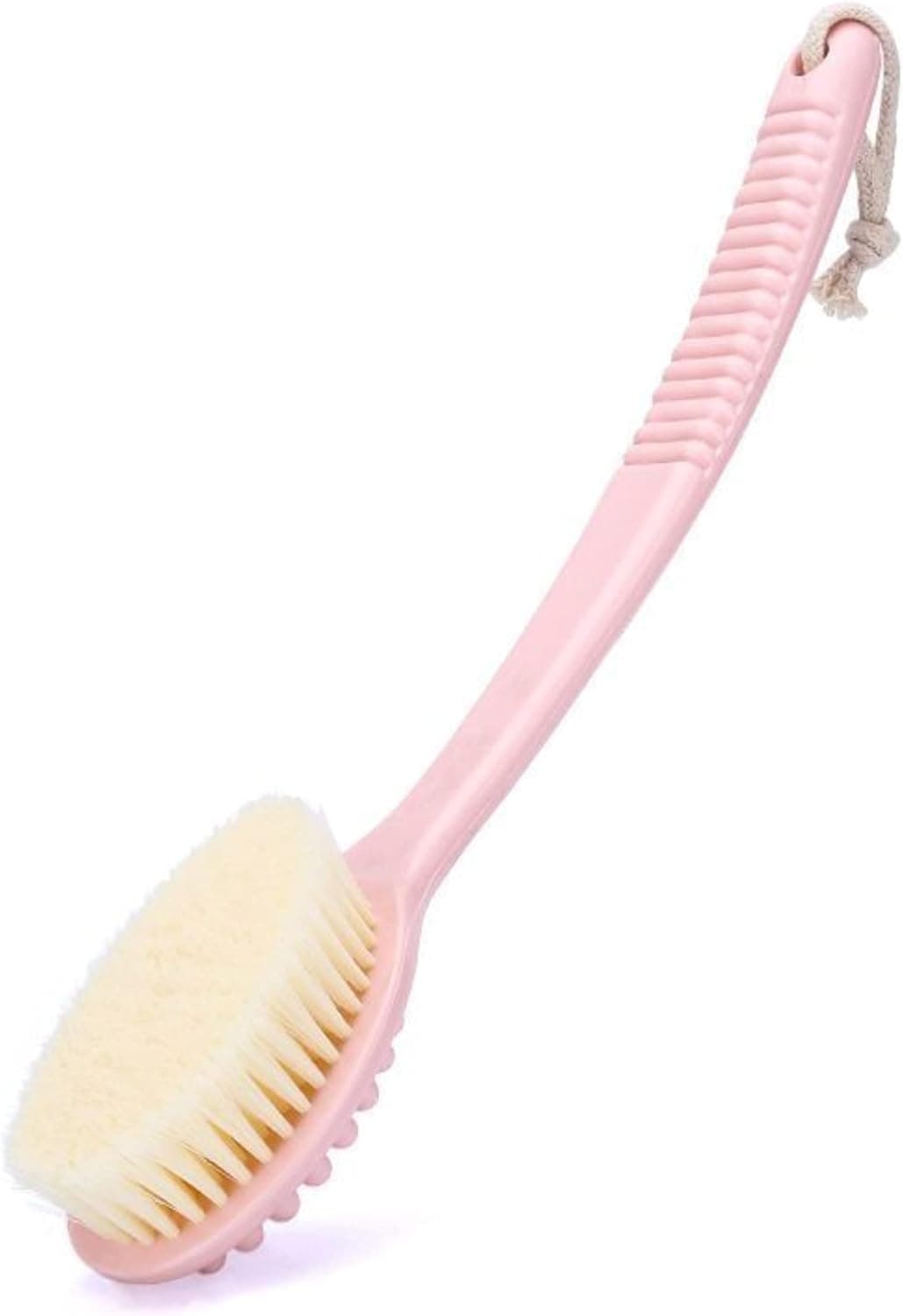 ChenTaid Long Handle Shower Body Brush Back Scrub Brush Soft Bristle Massage Brush Exfoliating (Pink)