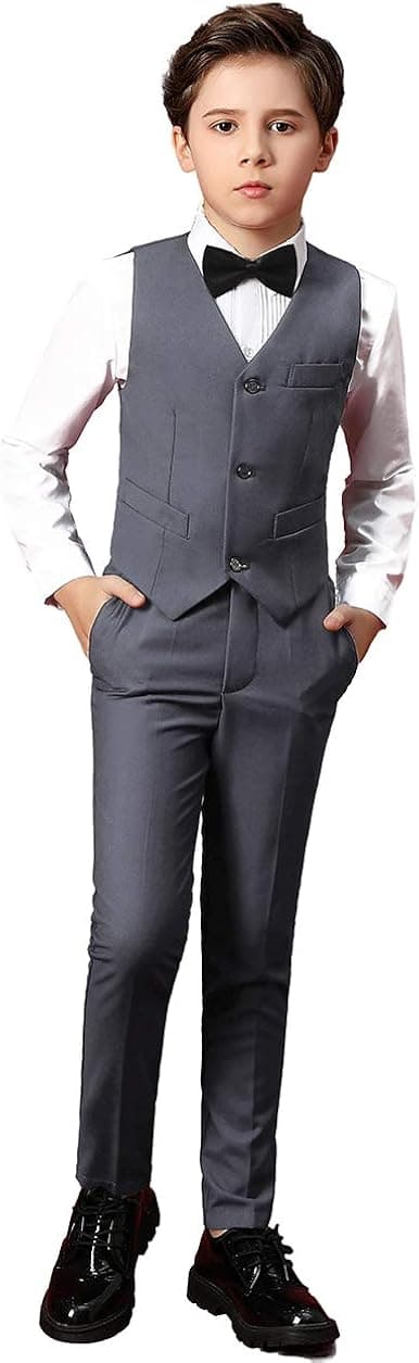 Boihedy Boys Dress Suit Formal Vest and Pant Set