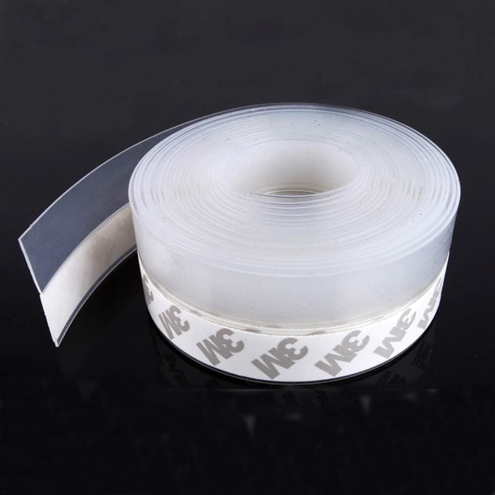 Silicone Seal Strip Door Bottom - 8M/26ft (W: 35MM) Silicone Sealing Sticker Self Adhesive Weather Stripping for Gaps of House, Glass Shower, Window and Door, Weatherproof Soundproof Insect Proof