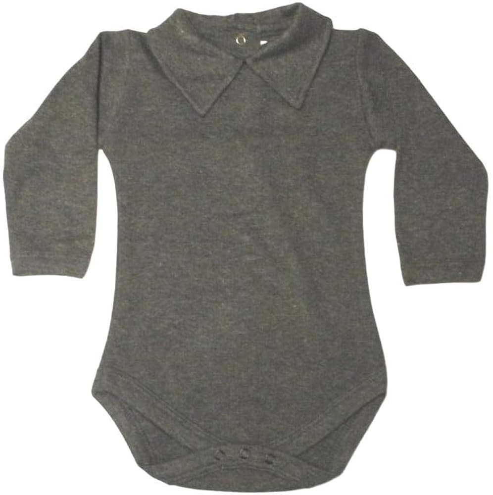 CARLINO Baby Polo Collared Cotton Bodysuit - Long Sleeve, Extra Soft, 6 Colors Available