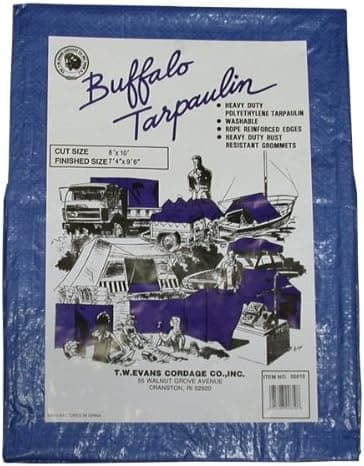 T.W Evans Cordage 04060 Buffalo Blue Poly Tarpaulin, 40-Feet by 60-Feet