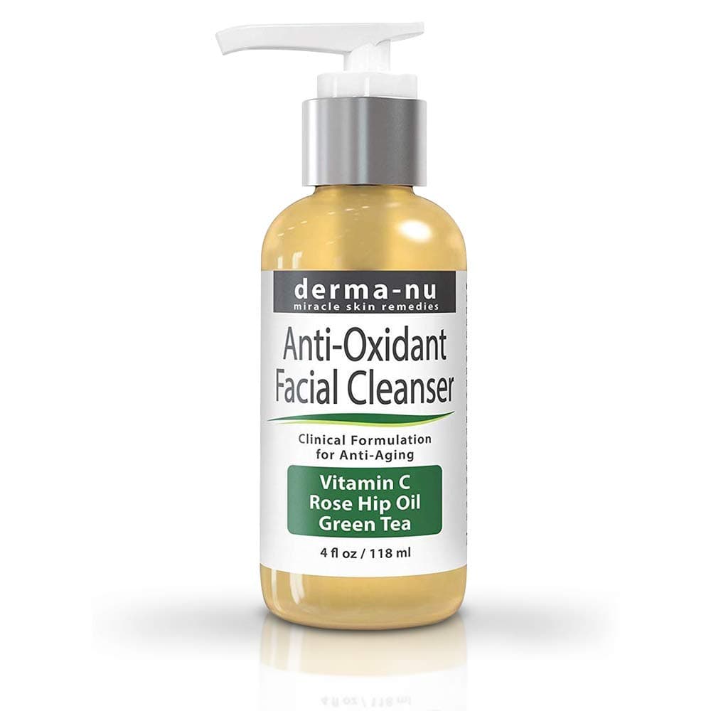 Natural Facial Cleanser with Vitamin C - Natural Anti Oxidant & Anti-Aging Face Wash for Women - Loaded with Powerful Antioxidants: Green Tea & Rose Hip Oil for Fine Lines & Wrinkles