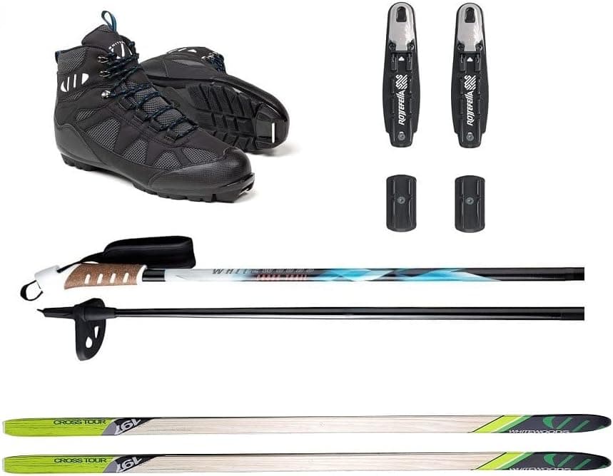 Whitewoods Adult NNN Cross Country Ski Package; Boots, Bindings, Poles, Skis 207cm (for Skiers 180 lbs. & Up)