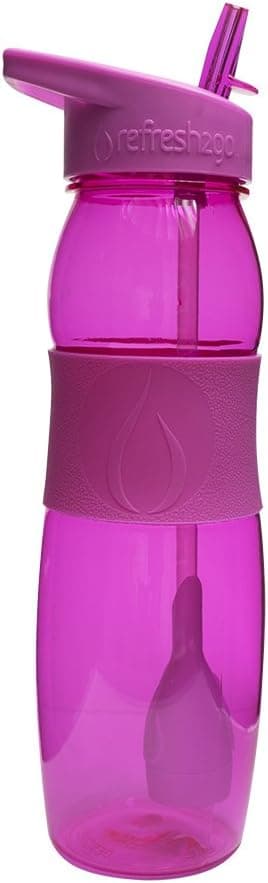 refresh2go 26oz Curve Filtered Water Bottle with Grip, Pink