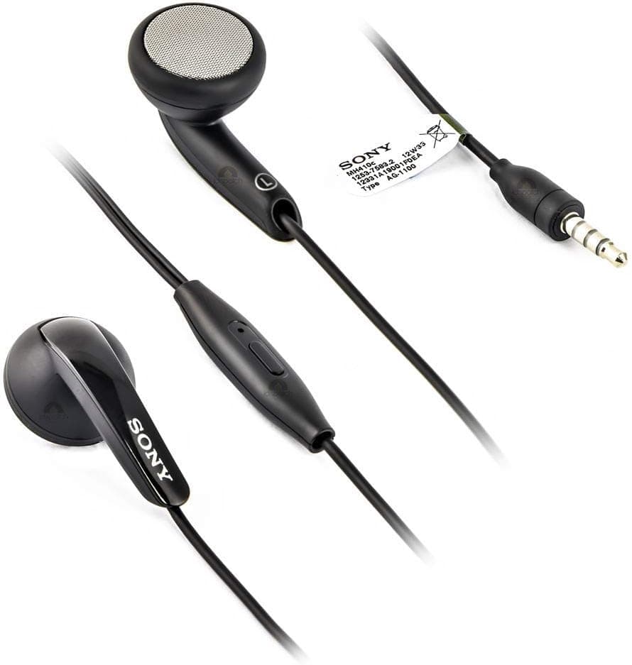 Sony MH410C (1262-8301) Black Lightweight In-Ear Headphones Stereo Headset Hands-Free Stereo Earbuds Earphones In-Line Microphone