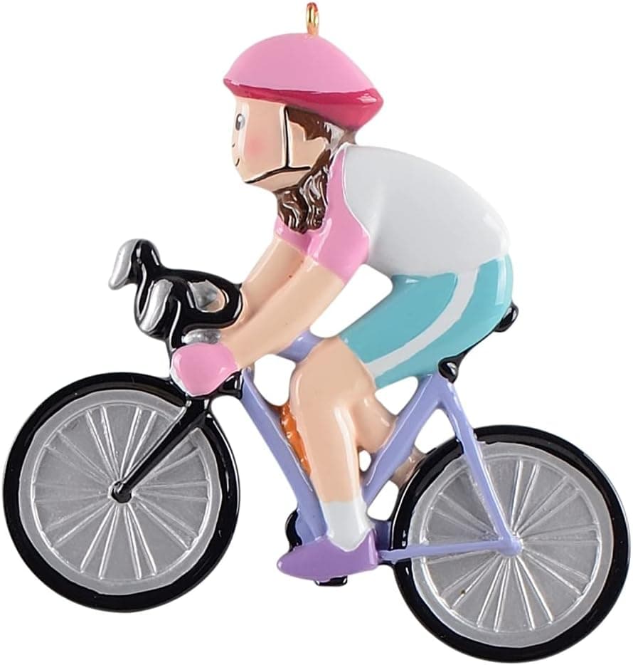 Personalized Bicycle Girl Christmas Ornament Female Bicycle Rider Bike Race Sports Hobby Figure Ornament