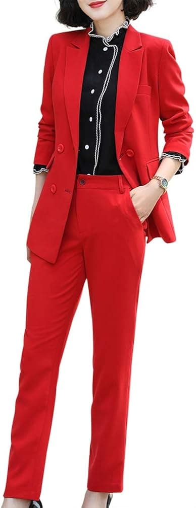 SUSIELADY Women's Business Suit Pants Sets Formal Casual Blazer&Pants Work Wear for Women