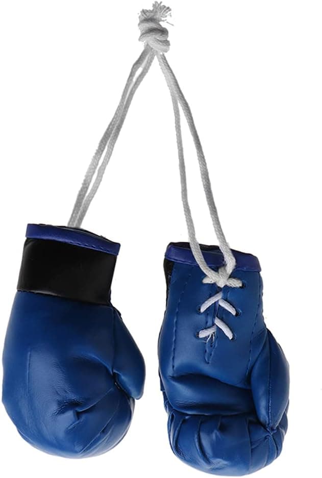 Kamonda Mini Boxing Gloves Miniature Punching Gloves Holiday Christmas Ornament Hanging Decoration or Souvenir Display for Home Boxing Gloves Pendant Blue Approx.6x10cm/2.36x3.94inch