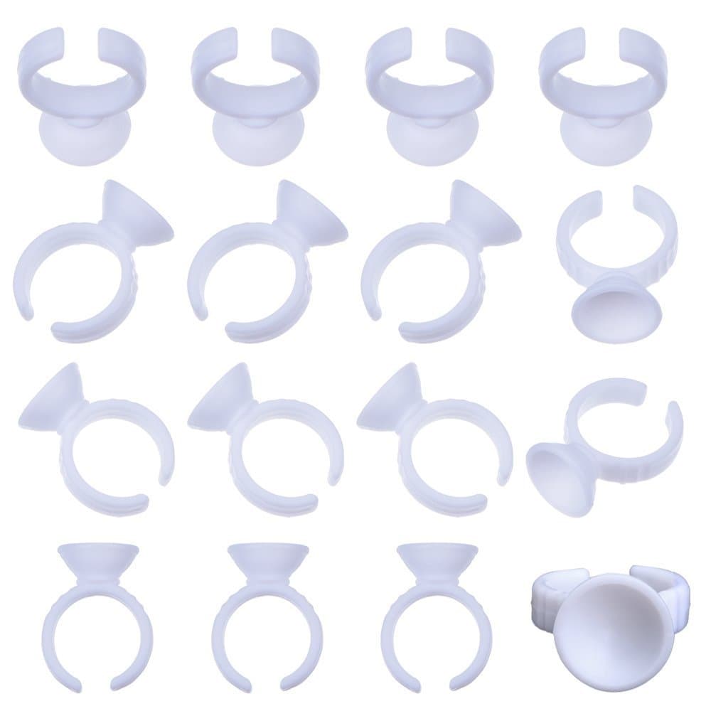 TAKIYA 100pcs Tattoo Adhesive Pigment Holders Ring Disposable Eyelash Extension Glue Holder 13mm