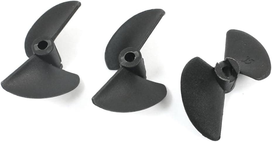 uxcell RC Boat Propeller 3.18mm Shaft 2 Vanes 35mm 1.4 P/D Fan Shape Pastic Black CW Rotating Propeller Props for RC Boat, 3pc