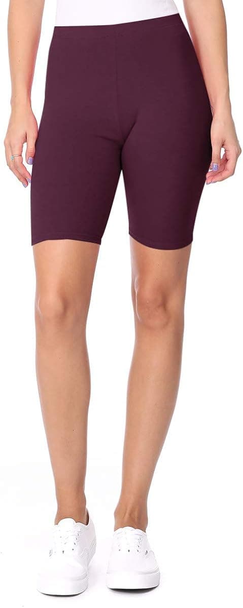 FashionJOA Women's Activewear Solid Workout Cycling Yoga Running High Waist Pants Biker Shorts
