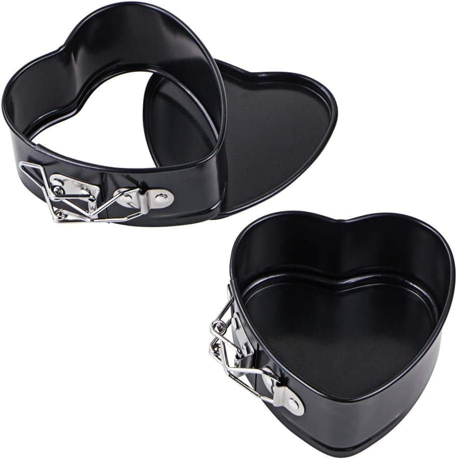 Webake Springform Pan 4 inch Heart Shape Mini Cheesecake Pan Set of 2, Cake Pan Heart Baking Molds Accessories of Instapot, Pressure Cooker, Air Fryer & Christmas, Valentine's Day Baking